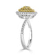 0.20tct Yellow Diamond ring with 0.59tct diamonds set in 18K two tone gold