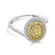0.20tct Yellow Diamond ring with 0.59tct diamonds set in 18K two tone gold