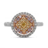 0.14Ct Yellow Diamond Ring Wtih 0.68Tct Diamonds In 18K Two Tone Gold