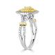 0.12ct Yellow Diamond Ring with 0.88tct Diamonds set in 14K Two Tone Gold