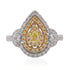 0.20ct Yellow Diamond ring with 0.72tct diamonds set in 18K two tone gold