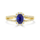 1.46ct sapphire Ring with 0.27tct Diamonds set in 14K Yellow Gold
