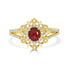 0.58Ct Ruby Ring With 0.31Tct Diamonds Set In 18K Yellow Gold
