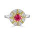 1.01ct Spinel ring with 0.37tct diamonds set in 14K two tone gold