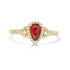 0.92Ct Ruby Ring With 0.23Tct Diamonds Set In 18K Yellow Gold