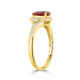0.92Ct Ruby Ring With 0.23Tct Diamonds Set In 18K Yellow Gold