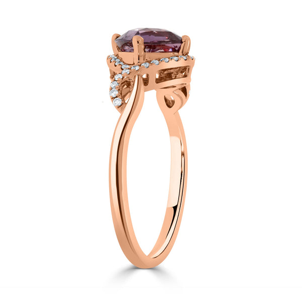 1.37ct Sapphire Rings with 0.11tct diamonds set in 14KT rose gold
