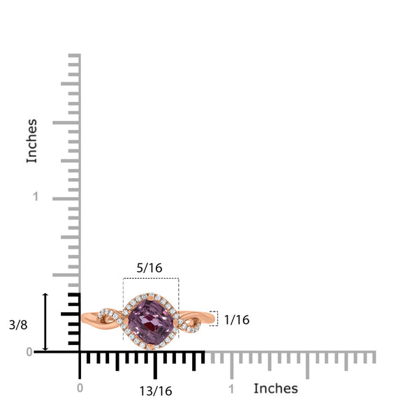 1.37ct Sapphire Rings with 0.11tct diamonds set in 14KT rose gold