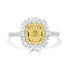 0.25ct Yellow Diamond Ring with 0.95tct Diamonds set in 14K Two Tone Gold