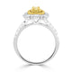 0.25ct Yellow Diamond Ring with 0.95tct Diamonds set in 14K Two Tone Gold