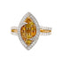 0.52Tct Yellow Diamond Ring With 0.35Tct White Diamond Hug Halo In 14Kt Yellow Gold