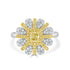 0.28tct Yellow Diamonds Rings with 0.41tct diamonds set in 18kt two tone gold