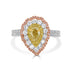 0.51tct Yellow Diamond Rings with 1.03tct white diamonds set in 14kt two tone gold