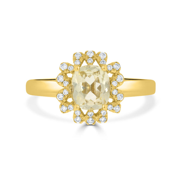 1.18ct Sapphire Rings with 0.13tct diamonds set in 14KT yellow gold
