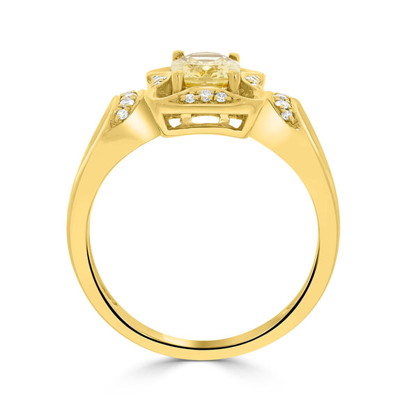 0.98ct Sapphire Rings with 0.10tct diamonds set in 14KT yellow gold