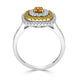 0.22ct Orange Diamond ring with 0.75tct diamonds accents set in 14K two tone gold