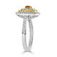 0.22ct Orange Diamond ring with 0.75tct diamonds accents set in 14K two tone gold