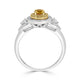 0.28ct Orange Diamond ring with 0.44tct diamond accents set in 14K two tone gold