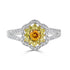 0.27ct Orange Diamond ring with 0.60tct diamonds accents set in 14K two tone gold