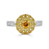 0.31ct Orange Diamond ring with 0.41tct diamond accents with 14K two tone gold