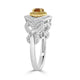 0.30ct Orange Diamond ring with 0.53tct diamond accents set in 14K two tone gold