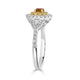 0.26ct Orange Diamond ring with 0.61tct diamond accents set in 14K two tone gold