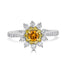 0.24ct Orange Diamond ring with 0.68tct diamond accents set in 14K two tone gold