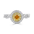 0.19ct Orange Diamond ring with 0.69tct diamond accents set in 14K two tone gold
