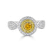 0.21ct Orange Diamond ring with 0.46tct diamond accents set in 14K two tone gold