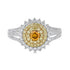 0.25ct Orange Diamond ring with 0.80tct diamond accents set in 14K two tone gold
