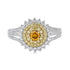 0.25ct Orange Diamond ring with 0.80tct diamond accents set in 14K two tone gold