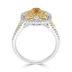 0.20ct Orange Diamond ring with 0.52tct diamond accents set in 14K two tone gold