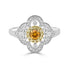 0.24ct Orange Diamond ring with 0.30tct diamond accents set in 14K two tone gold