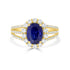 1.87ct Sapphire Ring with 0.76tct Diamonds set in 14K Yellow Gold