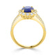 1.87ct Sapphire Ring with 0.76tct Diamonds set in 14K Yellow Gold
