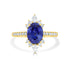 2.3ct Sapphire Ring with 0.48tct Diamonds set in 14K Yellow Gold