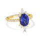 2.3ct Sapphire Ring with 0.48tct Diamonds set in 14K Yellow Gold