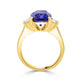 6.14 Tanzanite Rings with 0.41tct Diamond set in 18K Yellow Gold