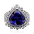 9.56ct Tanzanite ring with 1.67tct diamonds set in 14K white gold