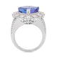 9.56ct Tanzanite ring with 1.67tct diamonds set in 14K white gold