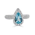 1.59ct Aquamarine ring with 0.40tct diamonds set in 14K white gold