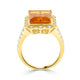 5.49 Fire Opal Rings with 0.52tct Diamond set in 14K Yellow Gold
