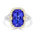 5.76ct Tanzanite Ring with 0.47tct Diamonds set in 14K Two Tone Gold