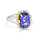 5.76ct Tanzanite Ring with 0.47tct Diamonds set in 14K Two Tone Gold