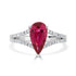 1.49ct Rubellite ring with 0.26tct diamonds set in 14kt white gold