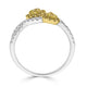 0.29tct Yellow Diamond ring with 0.54tct diamond accent set in 18K two tone gold