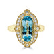 3.52ct Aquamarine ring with 0.28tct diamonds set in 14K yellow gold