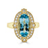 3.52ct Aquamarine ring with 0.28tct diamonds set in 14K yellow gold