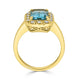 3.03ct Aquamarine ring with 0.23ct diamonds set in 14K yellow gold