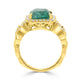 4.6ct Emerald Rings with 0.45tct Diamond set in 14K Yellow Gold